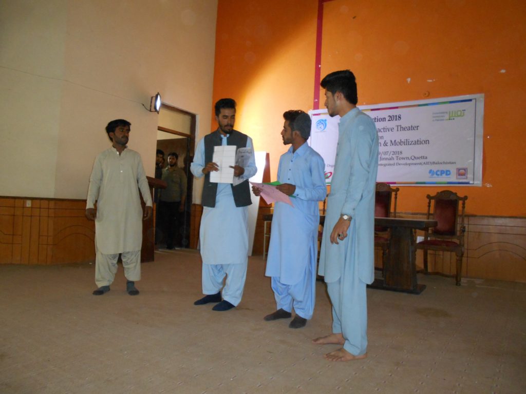 1.	EYES organization have performed theater in thematic area of “Voter Education” in Quetta city in Girls College Jinnah Town. The project funded by Tabeer Foundation. 
2.	EYES organization have performed theater in thematic area of “Voter Education” in Quetta city in Government Shaldara Boys School. The project funded by Tabeer Foundation.